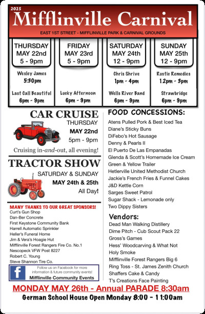 2025 Mifflinville Carnival