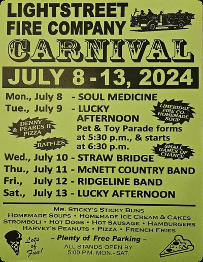 Lightstreet Fireman’s Carnival 2024