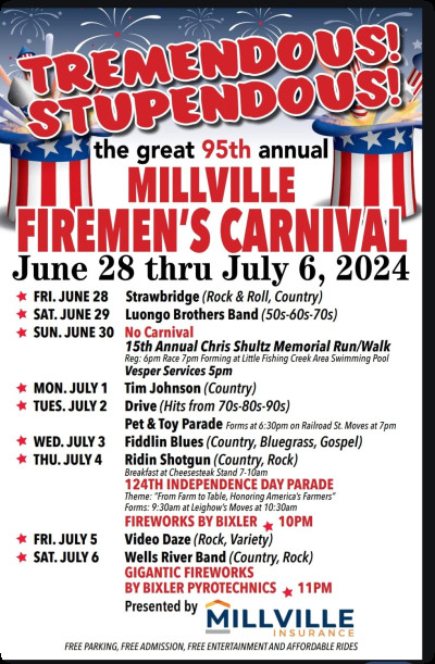 95th Annual Millville Firemen's Carnival